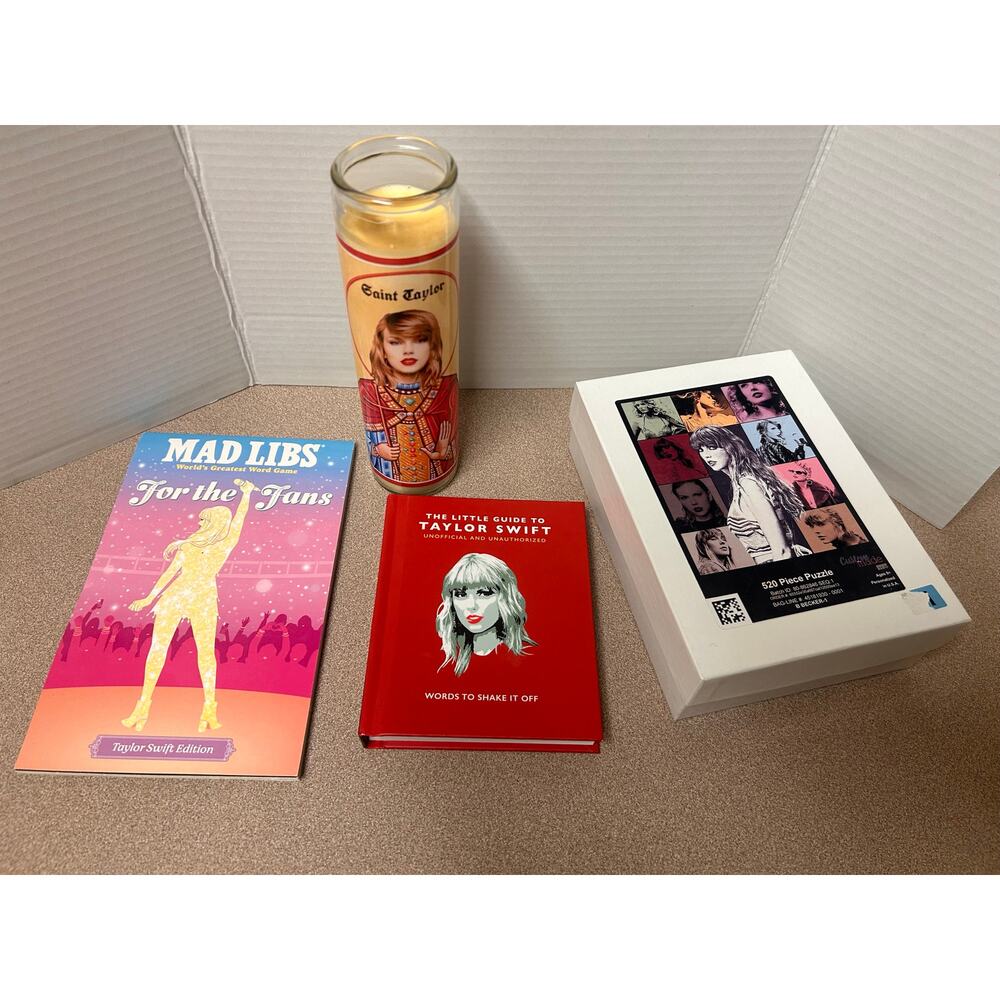 Taylor swift lot-Mad Libs-Candle-Puzzle-Shake It off Lyric Book NEW